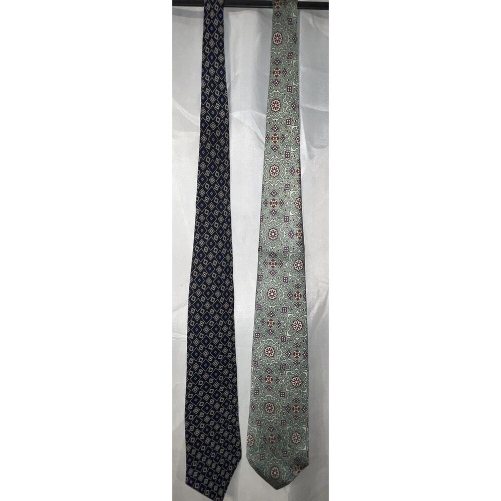 Pre Owned Lot Of 2 Vintage Ralph Lauren Multi Color Designer Silk Ties